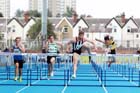 Allan Scott winning the 110 metres hurdles at the Scottish Championships, Scotstoun  Stadium, Glasgow.